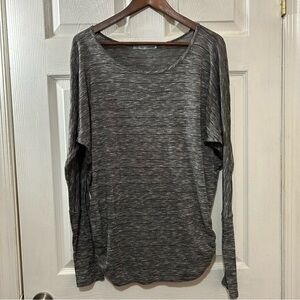 Maurice's Women's Top Shirt Metallic Silver Stripe Scrunched Sides Size Large